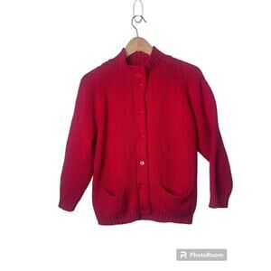 Vtg Leroy Knitwear Long Sleeve Button Down Sweater 100% virgin Wool Size M